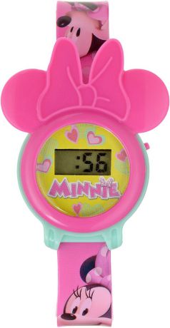 Часы наручные электронные Disney "Minnie Mouse (Минни Маус)", цвет: белый, малиновый. MN38951