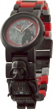 Часы наручные аналоговые LEGO "Star Wars", с мини-фигурой Darth Vader на ремешке, цвет: черный, красный