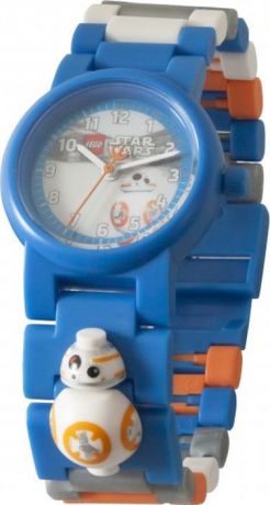 Часы наручные аналоговые LEGO "Star Wars Episode 7" с мини-фигурой BB-8 на ремешке, цвет: голубой, белый