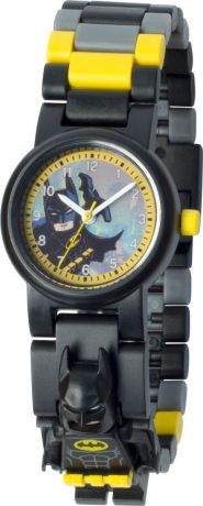 Часы наручные аналоговые LEGO "Batman Movie", с мини-фигурой Batman на ремешке, цвет: черный, желтый