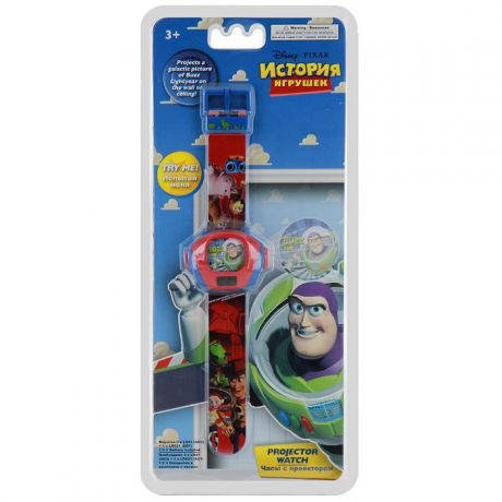 Часы наручные Disney "История игрушек", с проектором, цвет: красный, синий