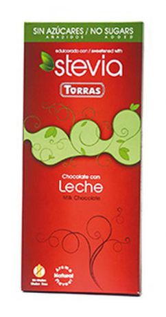 Шоколад Torras молочный со стевией, 100 г