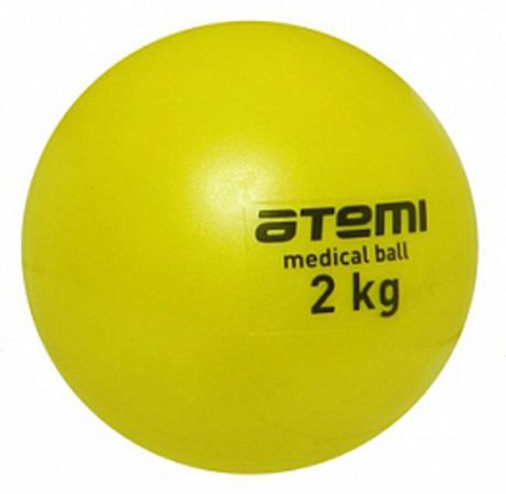 Медицинбол "Atemi", цвет: желтый, диаметр 14 см, 2 кг