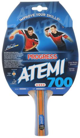 Ракетка для настольного тенниса Atemi "Progress 700", цвет: черный, красный