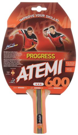 Ракетка для настольного тенниса Atemi "Progress 600", цвет: черный, красный