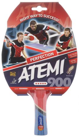Ракетка для настольного тенниса Atemi "Perfection 900", цвет: красный, черный