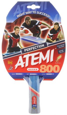 Ракетка для настольного тенниса Atemi "Perfection 800", цвет: красный, черный