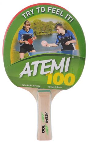 Ракетка для настольного тенниса Atemi "100", цвет: красный, черный