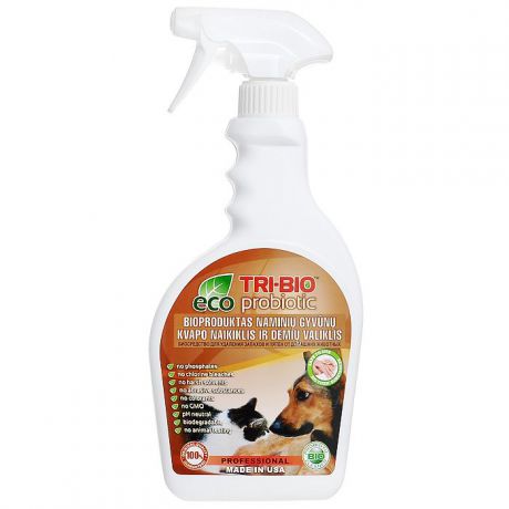 Биосредство "Tri-Bio" для удаления запахов и пятен от домашних животных, 420 мл