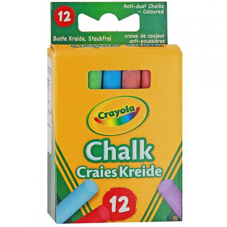 Мелки "Crayola", неосыпающиеся, 12 шт