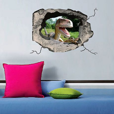 Украшение для стен и предметов интерьера с 3D эффектом Hole "Динозавр"