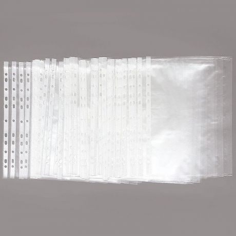 Перфофайл пластиковый ErichKrause Semi-Clear Economy, A4, прозрачный, 100 шт