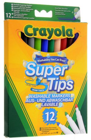 Crayola Фломастеры смываемые Supertips 12 цветов