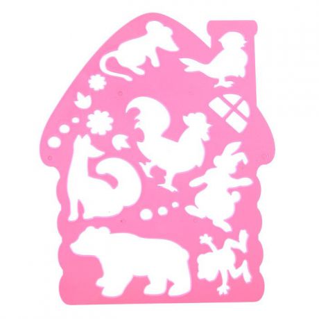 Трафарет фигурный "Теремок", цвет розовый