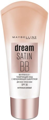 Maybelline New York BB Крем для лица "Dream Satin", увлажняющий, SPF 30, натурально-бежевый, 30 мл