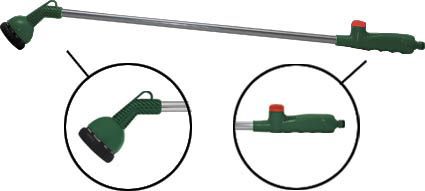 Пистолет поливочный FIT на телескопической штанге, цвет: зеленый, 10 позиций