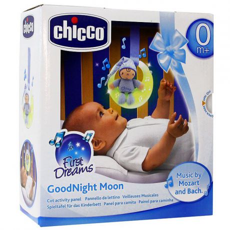 Chicco Музыкальная подвеска на кроватку Луна спокойной ночи цвет голубой