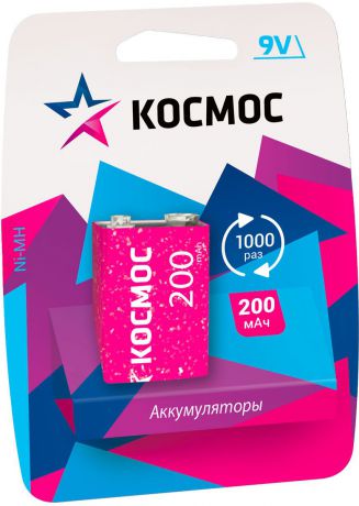 Аккумулятор Ni-MH "Космос", тип 9V (6F22), 200mAh