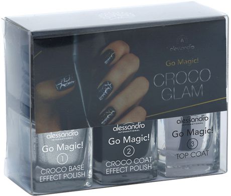 Alessandro Набор лаков для ногтей "Croco Glam", 3х5 мл. 20-630