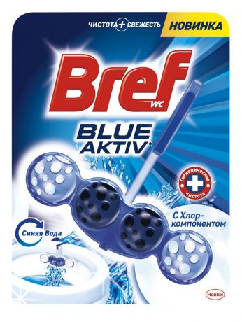 Чистящее средство для унитаза Bref Blue-Aktiv с Хлор-компонентом 50г