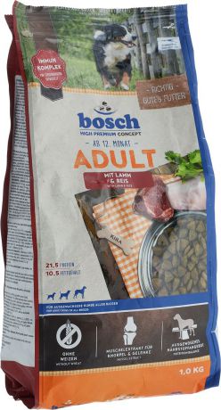 Корм сухой Bosch "Adult Lamb&Rice" для взрослых собак средних и крупных пород, ягненок с рисом, 1 кг