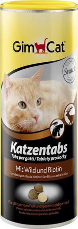 Лакомство Gimborn GimCat КатзенТабс, с дичью и биотином, для кожи и шерсти, витаминизированное, для кошек, 425 г