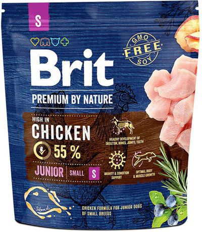 Корм сухой Brit Premium by Nature Junior S, для молодых собак мелких пород, 1 кг