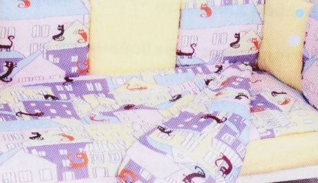 Комплект белья в кроватку AmaroBaby Сонное Царство Premium, фиолетовый, бязь, 19 предметов