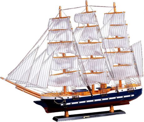 Корабль сувенирный EG8039B, 452054, белый, синий, 82 х 13 х 62 см