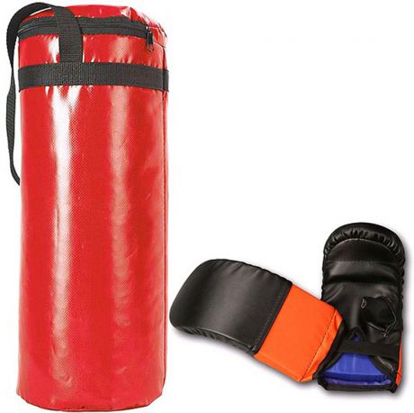 Боксерский мешок Indigo, SM-110, красный, 6 кг + перчатки