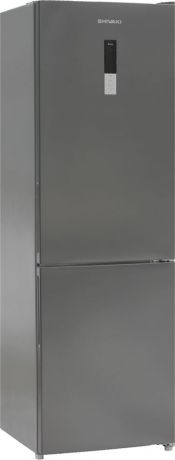 Холодильник Shivaki BMR-1852DNFX, двухкамерный, серый металлик