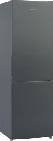 Холодильник Shivaki BMR-1851NFX, двухкамерный, серый металлик