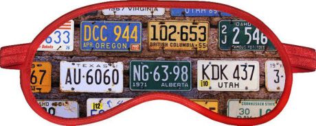 Маска для сна Ratel Travel License Plates, коричневый, красный