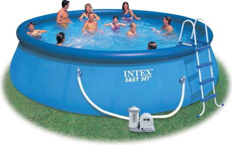 Бассейн Intex, надувной, с насосом-фильтром и набором для очистки, с56417, голубой, 549 х 107 см, 220V