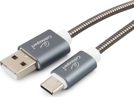 Кабель Cablexpert Gold, USB 2.0, AM/Type-C, 1,8 м, серый металлик