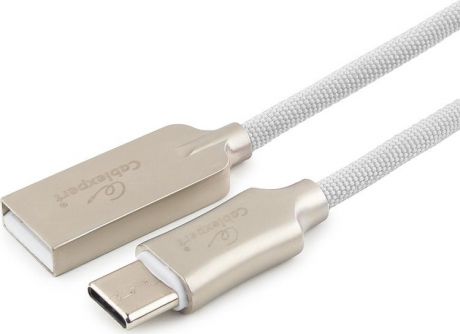 Кабель Cablexpert Platinum, USB 2.0, AM/Type-C, 1,8 м, с оплеткой, белый