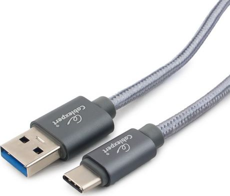 Кабель Cablexpert Platinum, USB 3.0, AM/Type-C, 1,8 м, с оплеткой, серый металлик