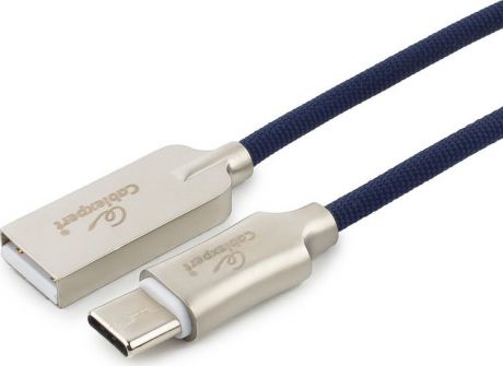 Кабель Cablexpert Platinum, USB 2.0, AM/Type-C, 1 м, с оплеткой, синий
