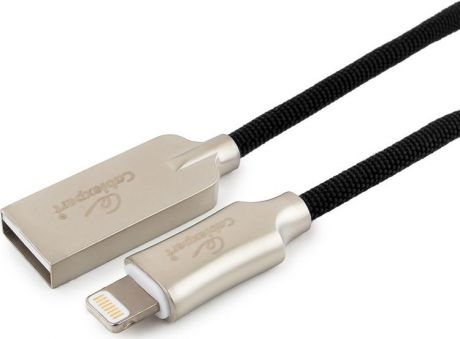 Кабель Cablexpert Platinum, USB для Apple MFI, AM/Lightning, 1 м, с оплеткой, черный