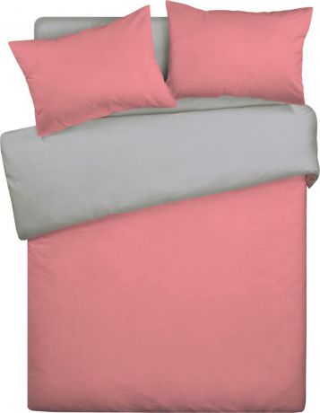 Комплект постельного белья Wenge Uno, 325953, 1,5-спальный, наволочки 70x70, розовый, серый