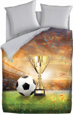 Комплект постельного белья 4You "Football. Champions cup", 501714, 2-спальный, наволочки 70x70