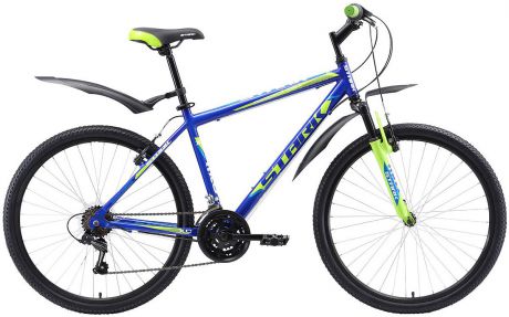 Велосипед кросс-кантри Stark'18 Respect V, синий, зеленый, голубой, диаметр колес 26