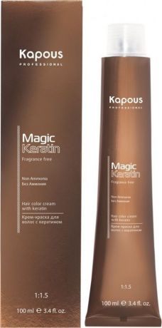 Краска для волос Kapous Professional Magic Keratin, оттенок 4.00 Коричневый интенсивный, 100 мл
