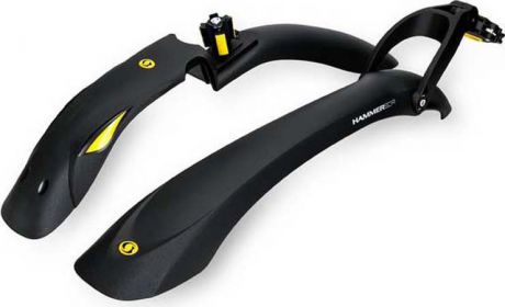 Крылья велосипедные Simpla Hammer 3 SDE, для 24"-28" с амортизаторами, к-т, быстросъемные, с улучшенным креплением ADHD на эксцентрике