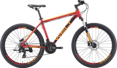 Велосипед горный Welt Ridge 1.0 HD 2019, красный, черный, диаметр колес 26"