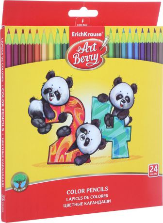 Набор цветных карандашей Erich Krause Art Berry, шестигранные, пластиковые, 24 цвета