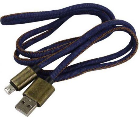 Дата-кабель Smartbuy iK-12 USB - micro USB, джинсовый, 1,2 м