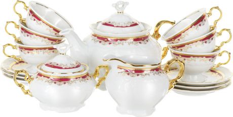Сервиз чайный Thun 1794 a.s. Мария-Луиза Красная лилия, БТФ0590, 17 предметов