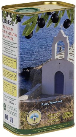Масло оливковое Монастырские оливы Premium Extra Virgin Olive Oil, в жестяной банке, 1 л