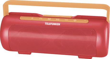 Колонка портативная Telefunken TF-PS1231B, 4 Вт, 2.0 BT/3.5Jack, 2200 mAh, красный, оранжевый